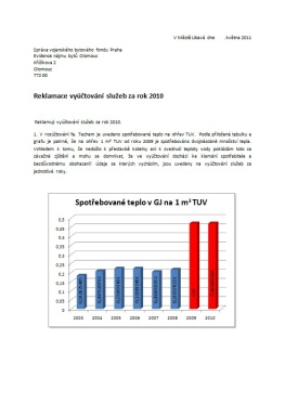 Reklamace vyúčtování 2010